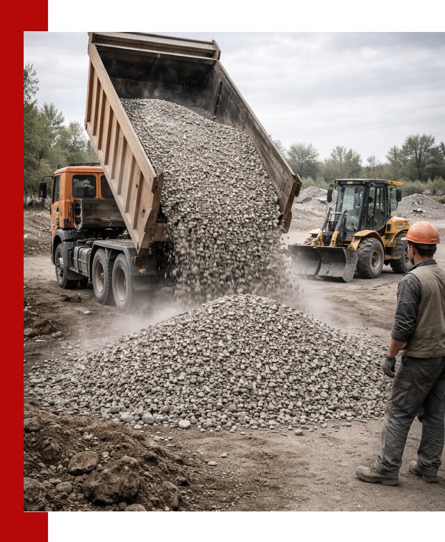 Доставка щебня в Иваново крупными и мелкими фракциями