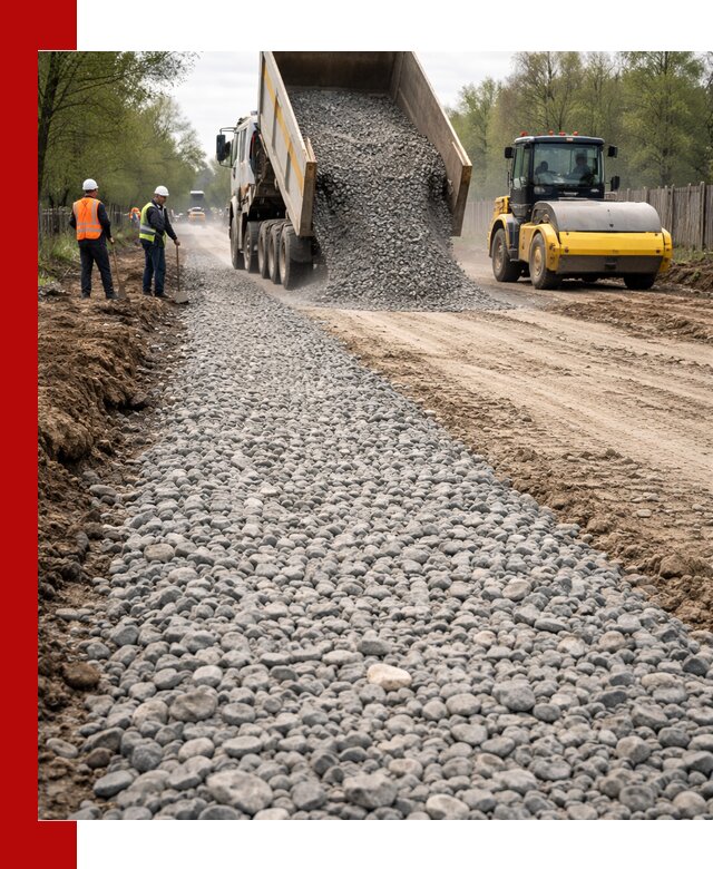 Доставка щебня для отсыпки дорог в Иваново высокого качества