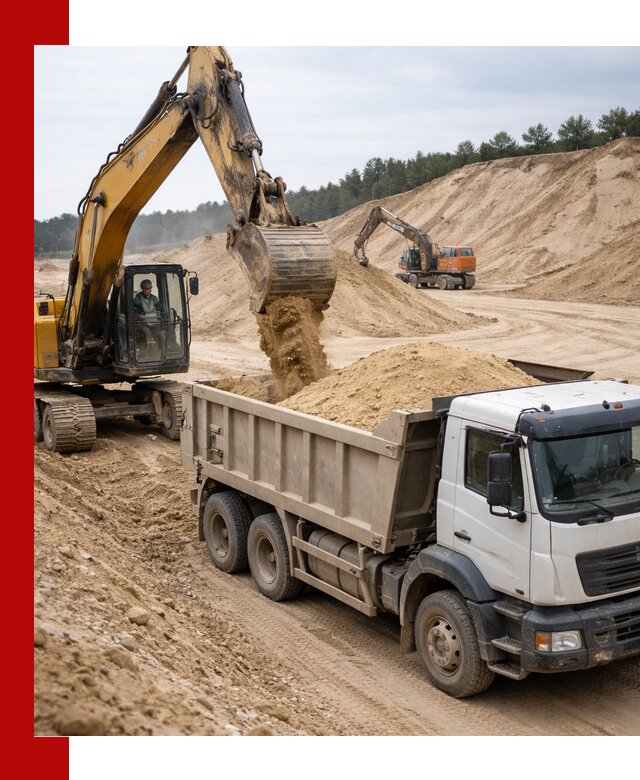 Доставка карьерного песка с самосвалами и разгрузкой в Иваново