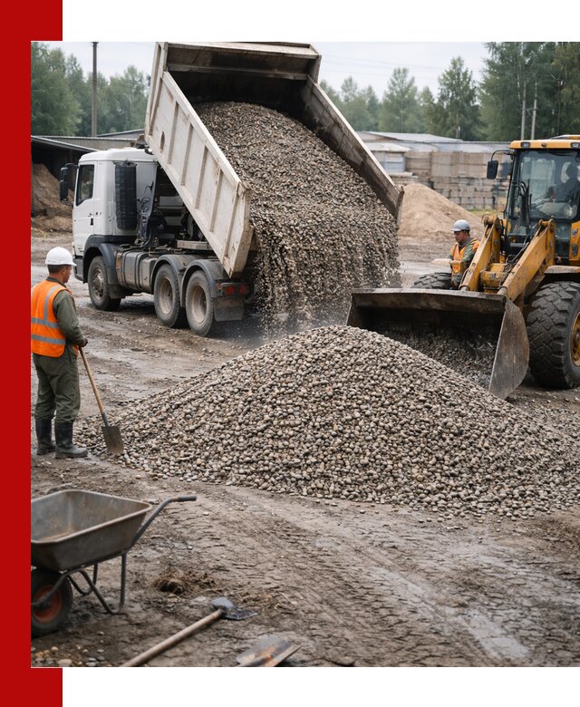 Мытый гравий с доставкой в Иваново от карьера до участка