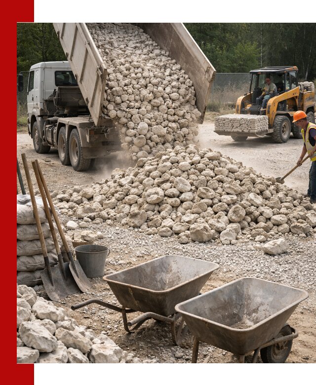 Доставка и продажа бутового известнякового камня в Иваново