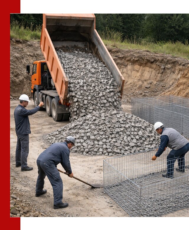 Камень для габионов с доставкой в Иваново быстро и надёжно