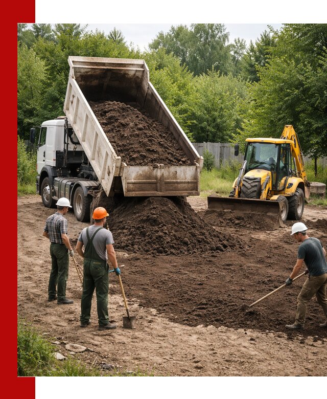 Доставка и укладка грунта для выравнивания участка в Иваново