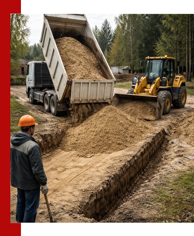 Доставка песчаного грунта в Иваново для строительных работ