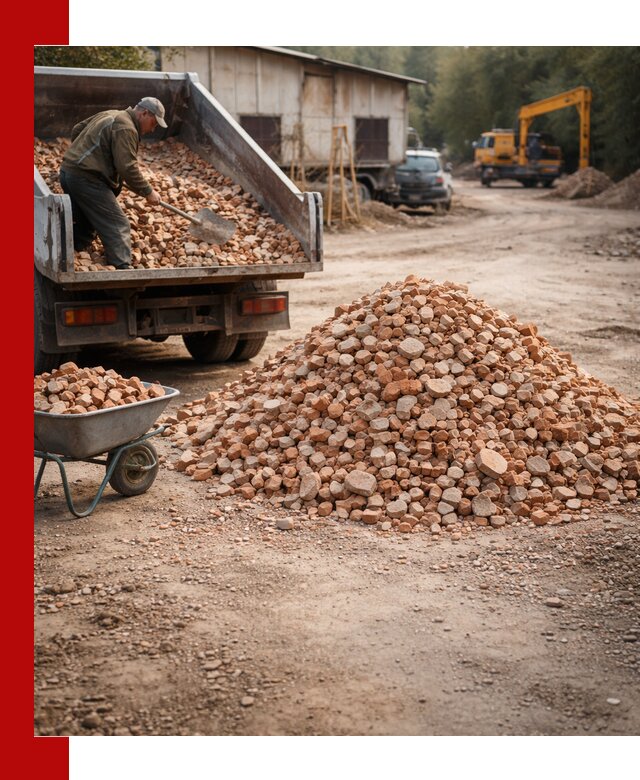 Доставка и подушка из боя кирпича с разгрузкой в Иваново